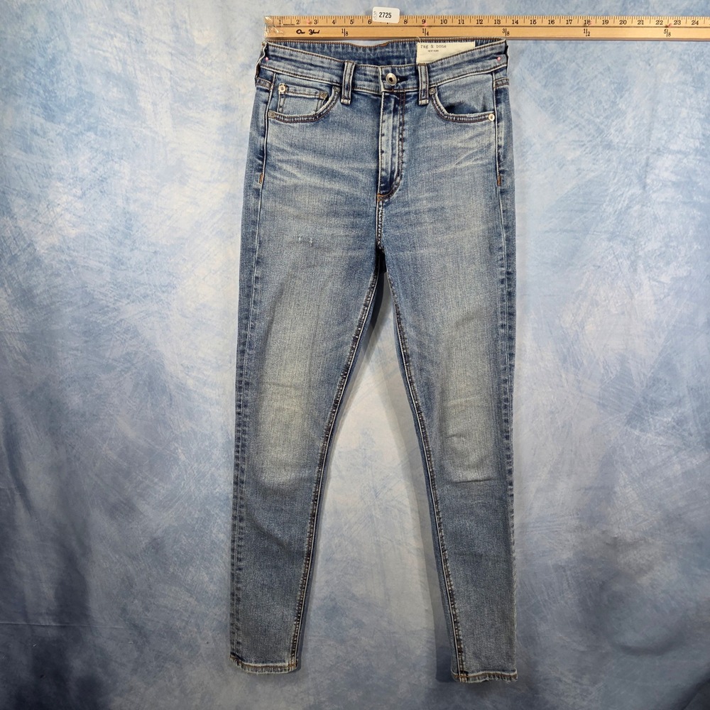 Rag & Bone‎ Nina High-Rise Skinny Jeans Alexis Blue Denim Size 26